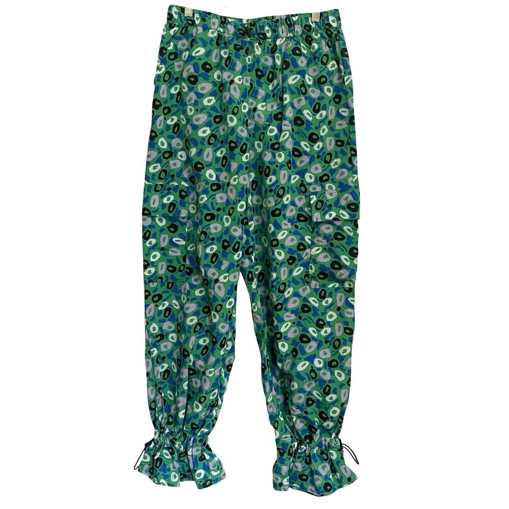 Diane von Furstenberg Utility Parachute Green Cargo Pants Garden Funky Festival